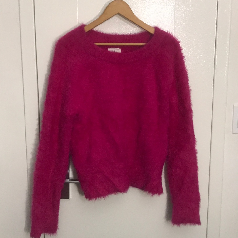 Lou &Grey pink fuzzy sweater
